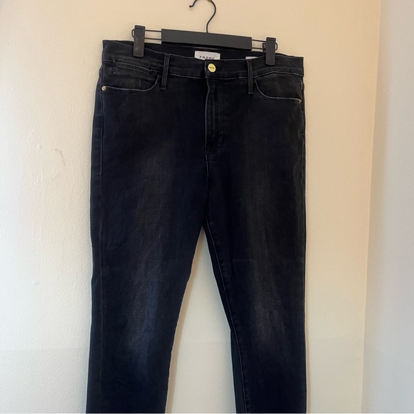 FRAME denim le high skinny jeans black gray size 31 / 12 - Picture 2 of 6